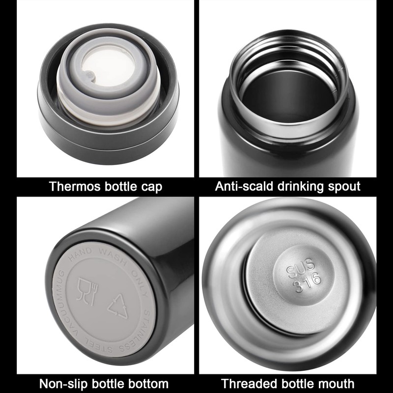 Small Thermos Flasks Stainless Steel - Cute Water Bottle, Vacuum