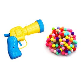 Weenwill Cat Ball Toy Launcher,1 PCS Toy Ball Launcher with 100 PCS Soft Pom Cat Interactive Toys,Cats Balls Grabbing Kitten Toys Cats Set for Indoor Pet Exercise Training Chasing