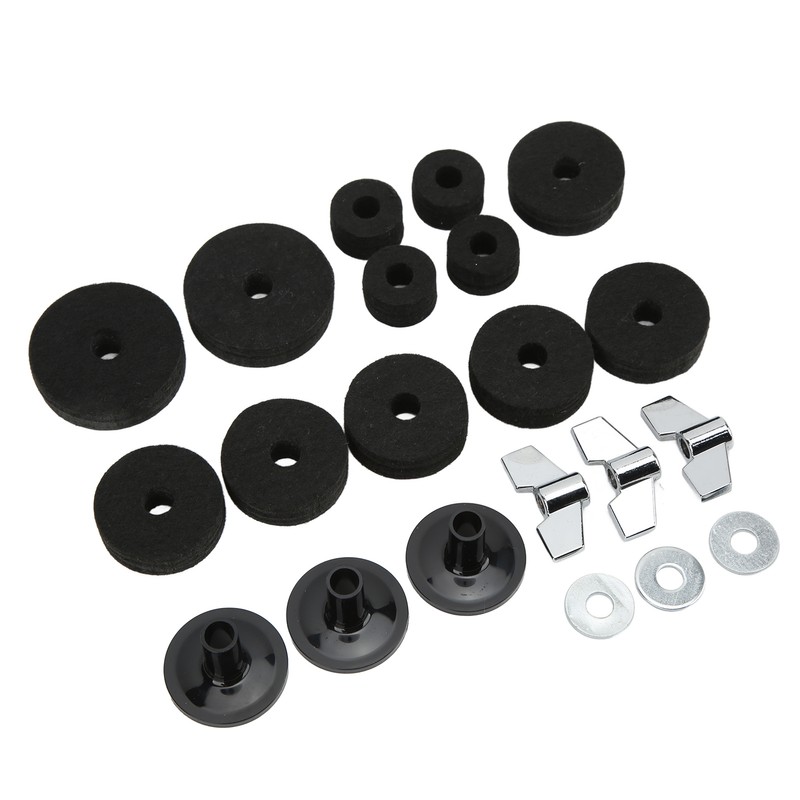 21Pcs Cymbal Replacement Accessories Felts Sleeves Wing Nuts Washers for