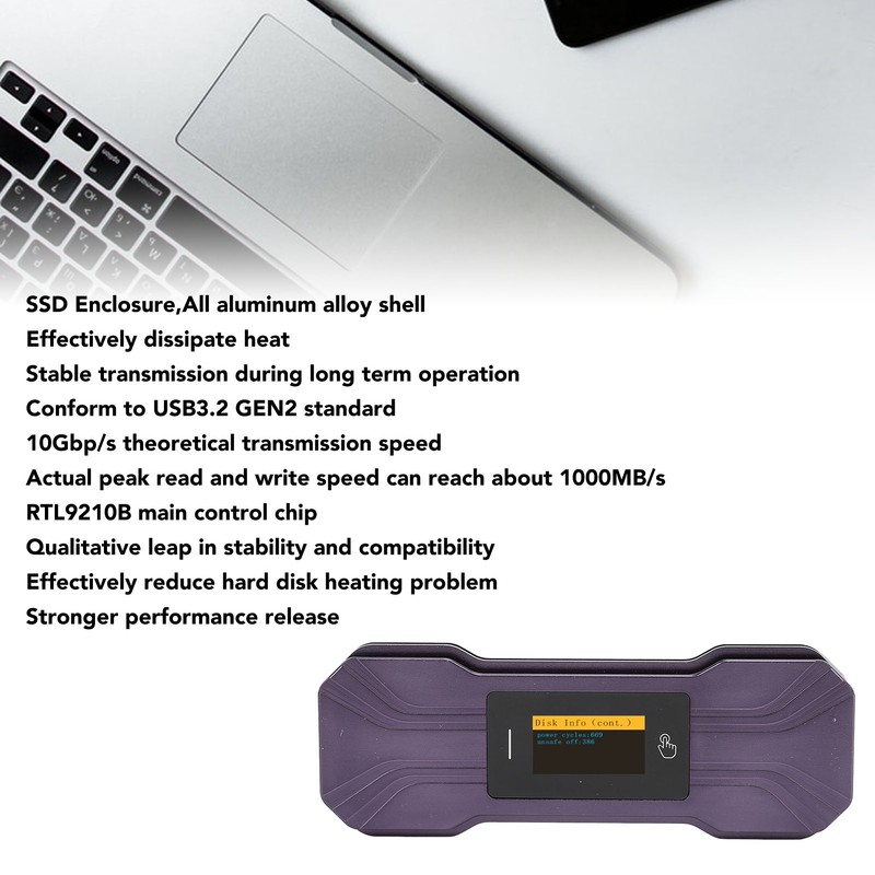 SSD Enclosure M.2 NVMe Visual Smart Mobile External Case 10