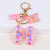 YPYMOD Lnitialen Keyring Tassel Butterfly Sequins Love Letter Keyring, Pink,