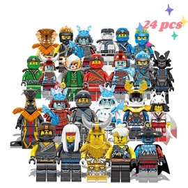 24 Pack Nija Mini Action Figure Set with Weapons for Ninjago Fans - Collectible Building Blocks Combat Stitching Figures for Boys & Girls - Color: Type 02