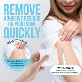JJ CARE Adhesive Remover Wipes (Pack of 100), Adhesive Remover for Skin, No Sting Medical Adhesive Remover, Ostomy Adhesive Remover for Sensitive Skin - Individually Packed