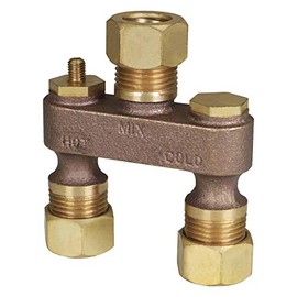 Midline Valve S1291 Anti-Sweat Toilet Tank Valve with Nuts; 1/2 in. SWT Connections; Brass