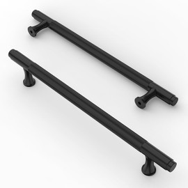 9BUILD 10 Pack 160mm Matte Black Cabinet Pulls and Handles for Kitchen Cupboards, Drawers, Doors, Wardrobes - Zinc Alloy