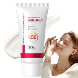 Niacinamide Sun Screen SPF 50,Soothing Sun Cream SPF 50,Anti-Ageing Sun Protection,Suncream Factor 50 for Face and Body,Hydrating Sun Lotion for Light&Smooth,Ultra Light UV Protetion,Waterproof