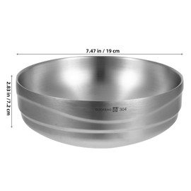 Veemoon Big Stainless Steel Soup Bowls Korean Ramen Container Noodle Bowl Oatmeal Dessert Bowl Seasoning Serving Bowls Appetizer Bowls for Home Restaurant Buffet Supplies(20cm Sliver)
