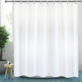 YISURE Extra Long Shower Curtain Liner 96 inch with Magnets, PEVA White Shower Curtains Waterproof with Plastic Hooks for Bathroom, Width 72 x Height 96 Inch