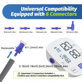 XXL Blood Pressure Cuff 9”-24” (22-60CM) Compatible with Most Automatic Blood Pressure Monitors, Extra Large BP Replacement Cuff for Big Arms - Includes 6 Connectors