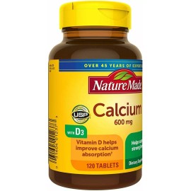 Nature Made Calcium with Vitamin D3 Tablets Dietary Supplement 600 mg 120 Count