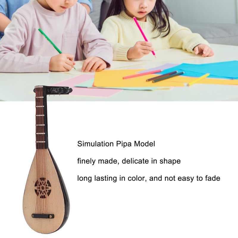 Lute Model Ornaments Simulation Pipa Chinese Guitar Stringed Instrument Decor