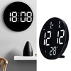 Round Digital Wall Clock 12 24Hr USB Powered Silent Modern