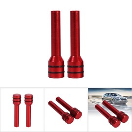 2Pcs Car Truck Aluminum Alloy Interior Door Lock Knob Pins Cover (Red)