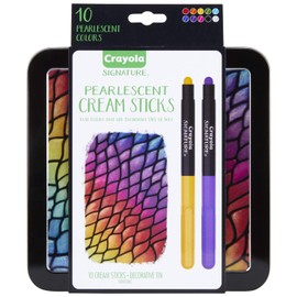 Crayola Pearlescent Cream Sticks & Case, Oil Pastel Alternative, Gift Set, 10 Count