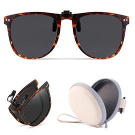 DAVBNM Polarised Clip on Sunglasses, Retro Clip-on Sunglasses for Women Men, for Concealing Your Glasses, UV400 Protection, Driving Fishing Outdoor