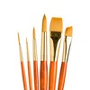 Real Value Brush Set Synthetic Gold Taklon-Rnd 1,6,12,Liner 2,Ang 1/2,Wash