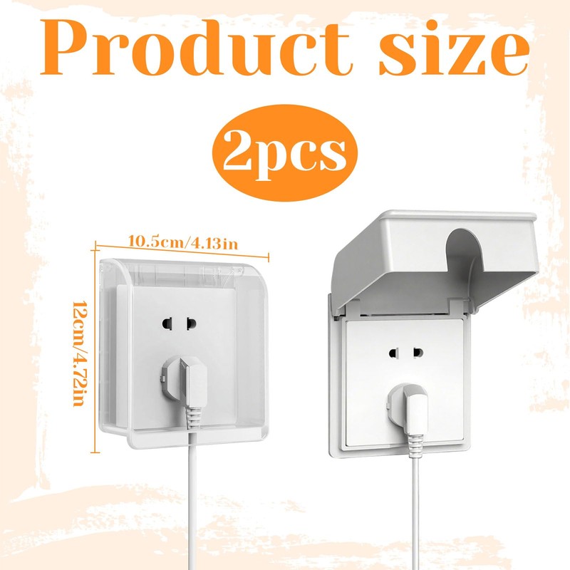 2Pcs Socket Cover Box,Plug Socket Cover,Single Socket Cover,Plug Socket Covers