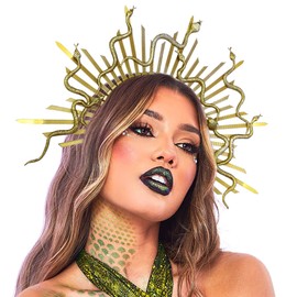 Roaring Good Time Gold Medusa Headdress Medusa Crown Of Snakes Corona De Medusa Womens Medusa Costume Birthday Photoshoot Props