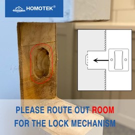 HOMOTEK 2 Pack Privacy Pocket Door Lock Hardware with Pull - Replace Old Or Damaged Sliding Door Locks Quickly and Easily, 2-3/4”x2-1/2”, for 1-3/8” Thickness Door, Black