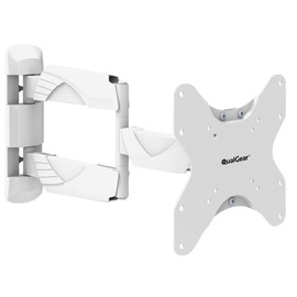 QualGear Qg-TM-005-WHT 23-Inch to 42-Inch Premium Quality Contemporary Style Ultra Low Profile Full Motion Wall Mount Led TVs, White [UL Listed]