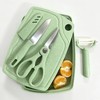 5-in-1 Cutting Board, Knife, Peeler, Scissors and Tray Set/Travel, Camping/Outdoor,