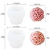 JDH 2 PCS Rose Ball Round Candle Mold 3D Rose