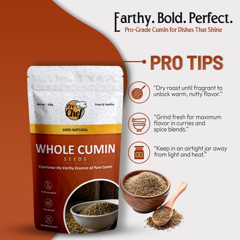 ProChef Whole Cumin Seeds – High in Iron & Antioxidants,