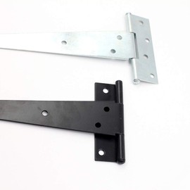 Pair of T-Strap Heavy Duty T-Hinges Securit Galvanised White Zinc Weather Resistant Rustproof Coating for Doors Cabinets
