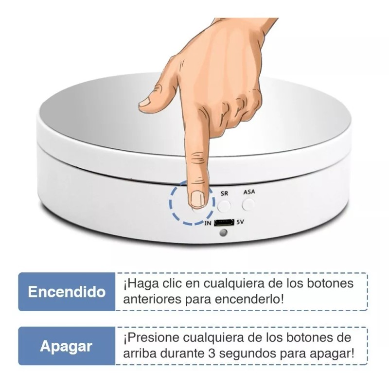 Nierbo Base Giratoria Eléctrica De 3 Velocidades,espejo,soporta 3kg