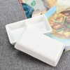 esowemsn 1PC White Ceramic Serving Platter Rectangular 2 Compartment Appetizer