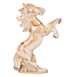 Arikyrist 4.33in. Crystal Gold Horse Gifts for Horse Lovers Men Women, Cool Glass Horse Collectible Figurine Paperweight on Birthday Christmas for Home Office Decor