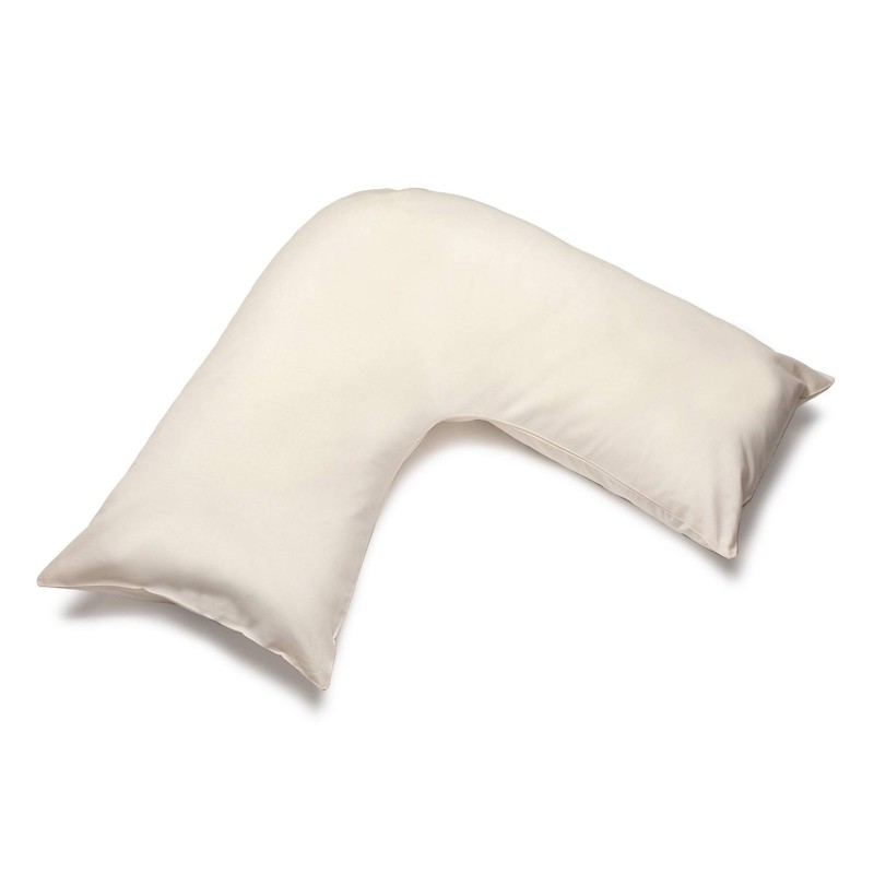 Belledorm White V shaped pillow case cover with poppers -