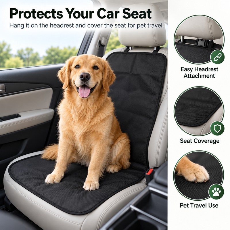 Foldable Pet Car Seat for Dog & Cat Travel –