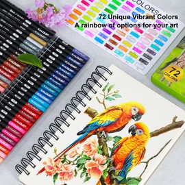 KALOUR 72 Count Colored Pencils for Adult Coloring Books, Soft Core,Ideal for Drawing Blending Shading,Color Pencils Set Gift for Beginners Artists