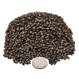 Aquatic Foods Inc. Axolotl Blackworm Pellets. 1mm, 2mm, 3mm Size Mix of Sinking California Blackworm Micro Pellets for All Axolotl, Frogs, Shrimp, Salamanders, Newts, Snails…2 & 1/2-lbs Pouch Bag