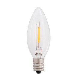 Creative Hobbies 25-Pack LED Replacement Light Bulbs for Electric Candle Lamps, Window Candles, Chandeliers - 7 Watt Equivalent Candelabra, Clear, Steady Burning, 120v 7w Bulb