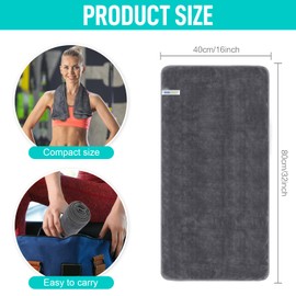 SINLAND Microfiber Gym Towels Sports Fitness Workout Sweat Towel Fast Drying 3 Pack Grey 16 Inch X 32 Inch