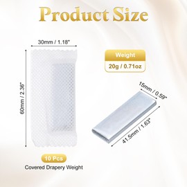 sourcing map 10Pcs Drapery Weights for Curtains, Outdoor Covered (20G Each)