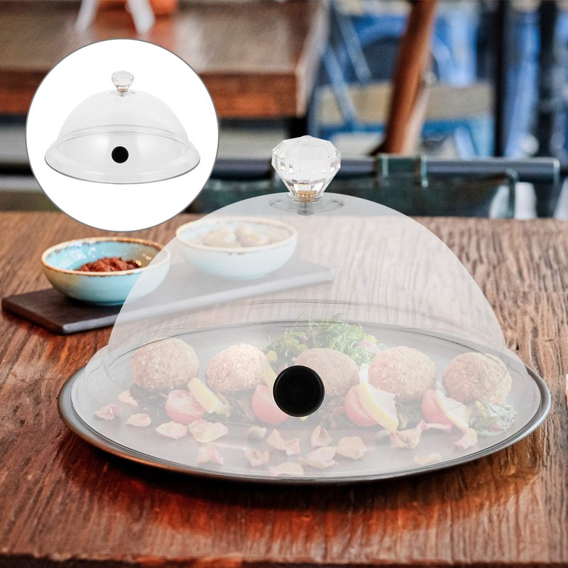 Yardwe Display Dome Cloche 8 Inches Lid Smoking Cloche Dome
