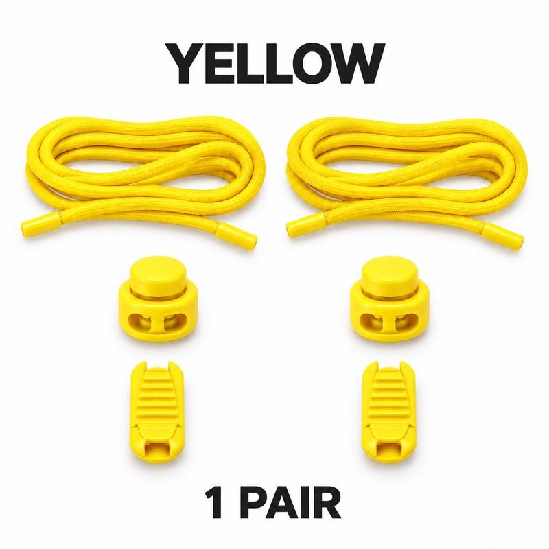 Elastic No-Tie Shoelaces with Button Lock – Stretch Round Laces