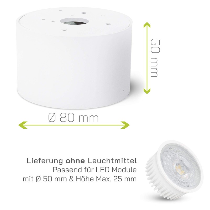 SMOL Extra flat Surface Mounted Spotlight Without Bulb Swivels in
