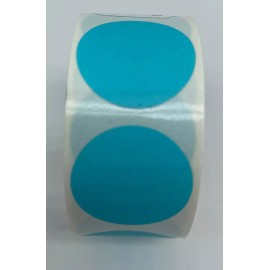 Labels and More 2" Round Teal Color Coded Inventory Dots Roll of 500 Labels Stickers