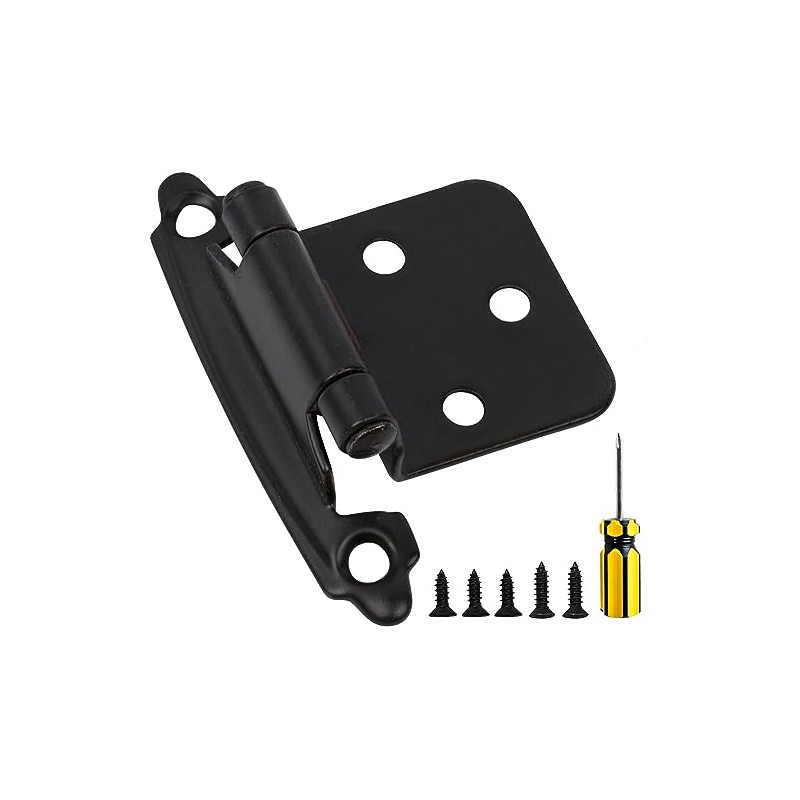 DecoBasics Matte Black Cabinet Hinges for Kitchen Cabinets Doors (10