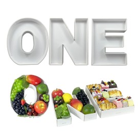 12'' Fillable DIY Tray Cooked Food Box, 1st Birthday Baby Gift Party Food Dessert Table Can Be Filled with Cardboard Letter Decoration for Baby Gift Party Anniversary Supplies Decoration