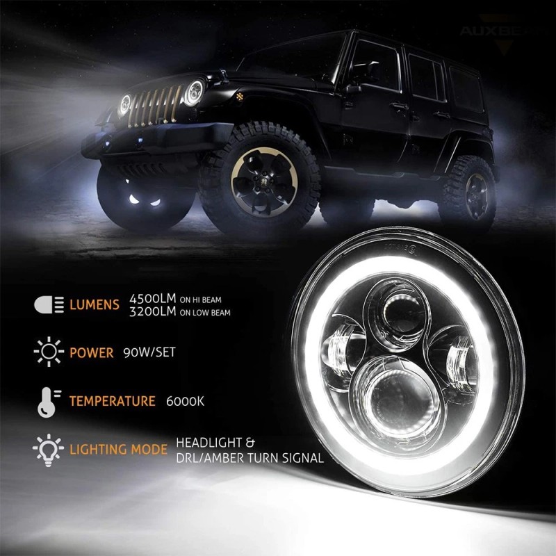 Unbranded Pair For Suzuki Samurai SJ410 DOT 7"inch LED Round