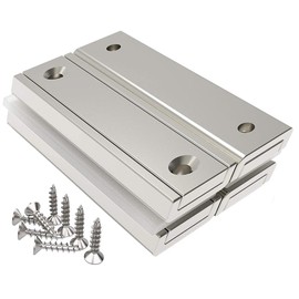 Magnetpro Pack of 4 Rectangular Magnets 55 kg Force 60 x 20 x 6 mm with Hole and Steel Capsule, Household and Industrial Pot Magnet with Screws