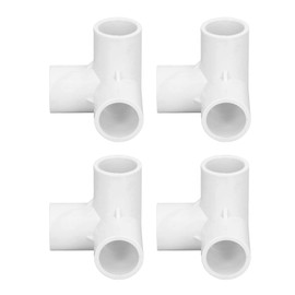 AUNMAS Pack of 10 3-Way Pipe Fittings, 20 mm / 0.8 Inch Inner Diameter PVC Right Angle T-Corner Connectors PVC Angle Fittings T-Corner Fitting for Water Pipes, Furniture, Greenhouse Pipes