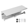 Stainless Steel Toilet Paper Holder with Shelf Self Adhesive Punch