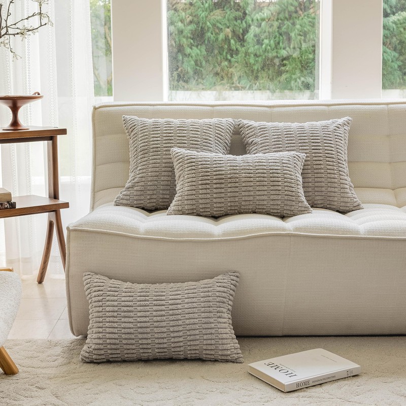 Home Brilliant Grey Cushion Covers 45cmx45cm 2 Pcs, Decorative Boho