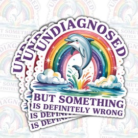 (3 Pcs) Undiagnosed But Something Ain't Right Sticker – Funny Mental Health Quote Vinyl for Laptop, Water Bottle, Tumbler, Car – Gift for Mental Health Advocates, Humor Lovers – 3 Inch